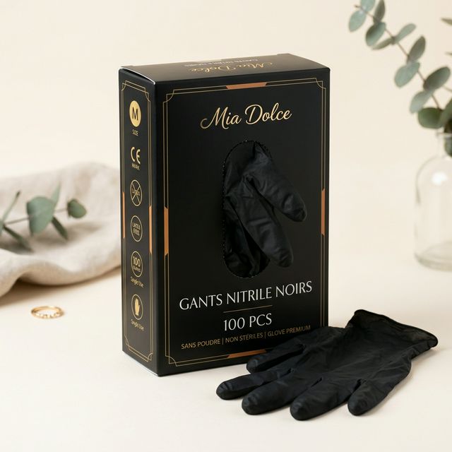 Gants nitrile noirs (100 pcs)